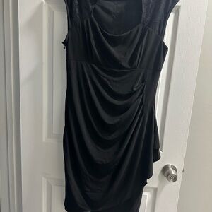 Evan Picone Black Draped Dress